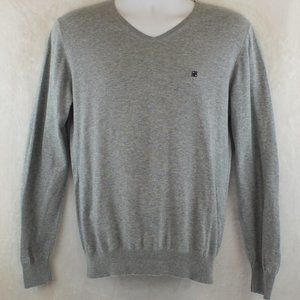 Carolina Herrera Gray V Neck Elbow Patch Sweater (M)